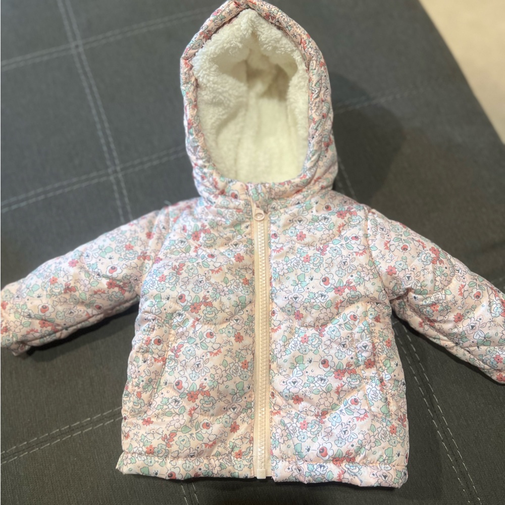 Zara Floral Baby Jacket with Cozy Lining